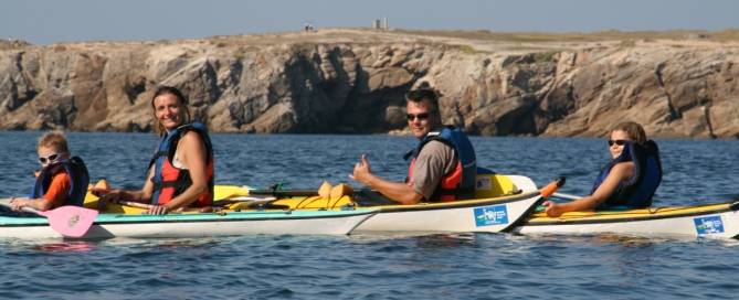 kayak en famille sur la presqu'île de Quiberon