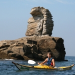 kayak au feminin sur la presqu'île de Quiberon-beg-en-aud