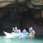 kayak en famille sur la presqu'île de Quiberon-grotte