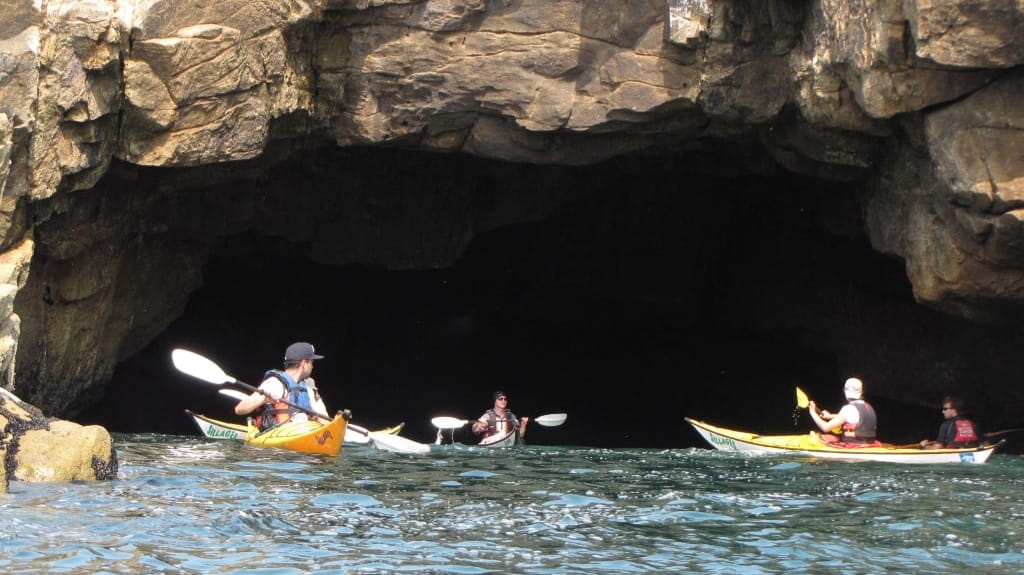 Kayak Paddle Quiberon Morbihan Bretagne sillages GROTTE cote sauvage