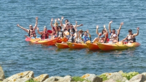 Booking sea kayak trips in Quiberon Morbihan families groups fun